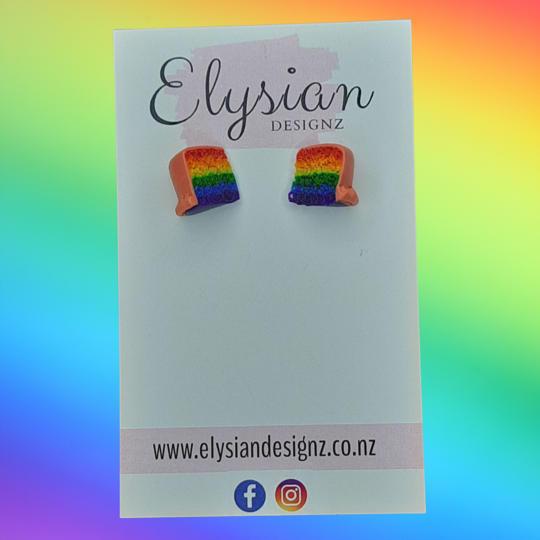 Rainbow Cakes - NZ Polymer Clay Earrings