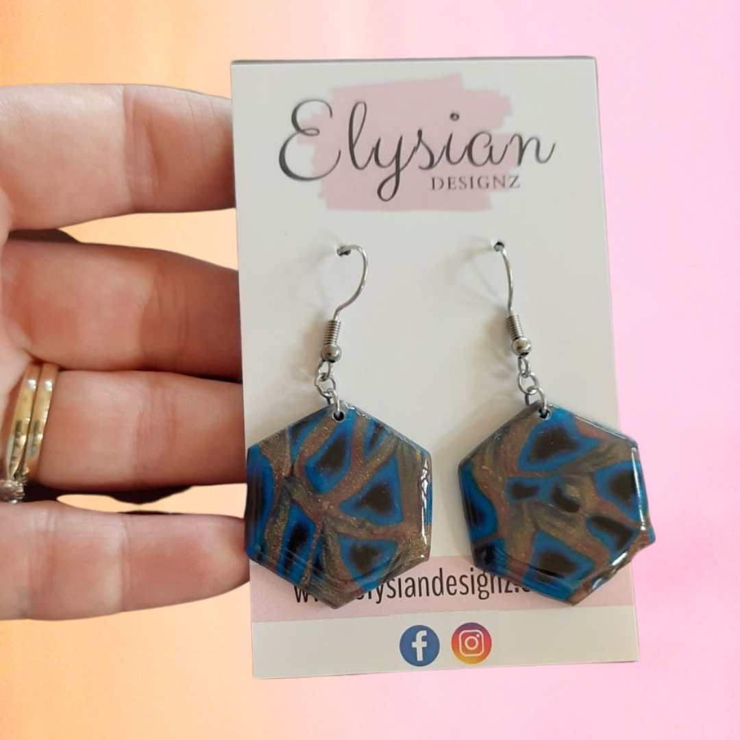 Peacock Slab Earrings