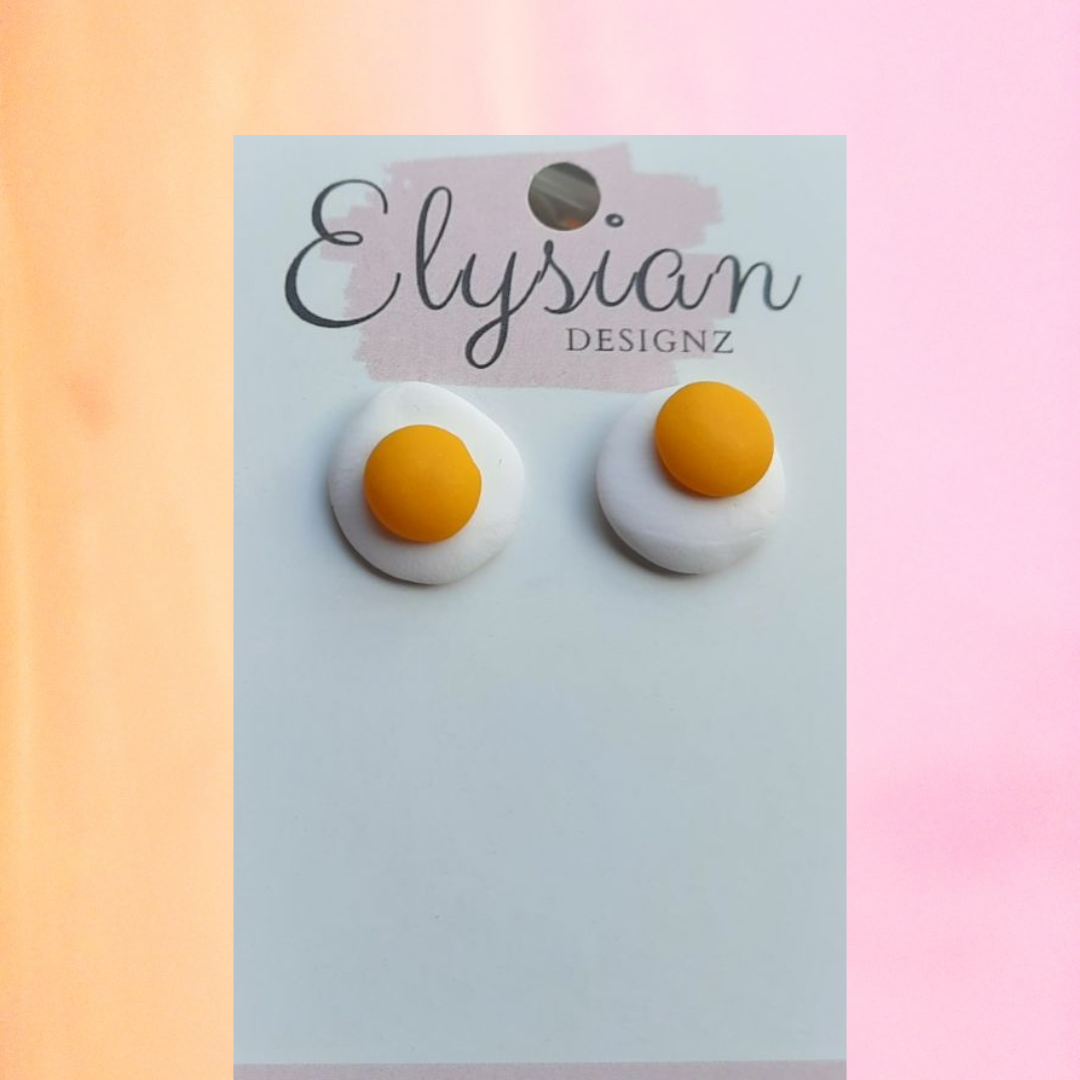 Fried Egg Earrings | Handmade Polymer Clay NZ