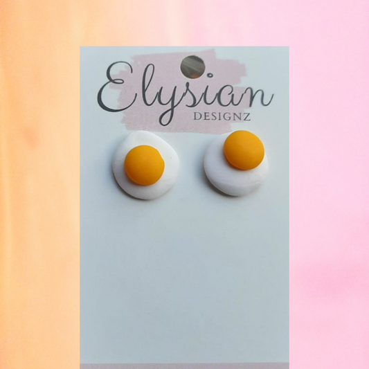 Fried Egg Earrings | Handmade Polymer Clay NZ