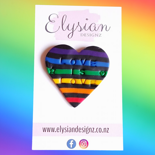 Love Is Love - NZ Polymer Clay Pins