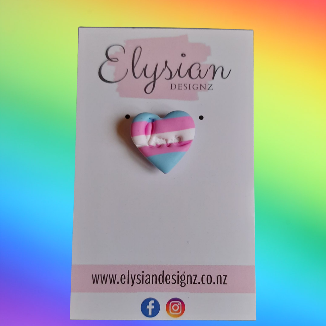 Rainbow Love Hearts - NZ Polymer Clay Earrings