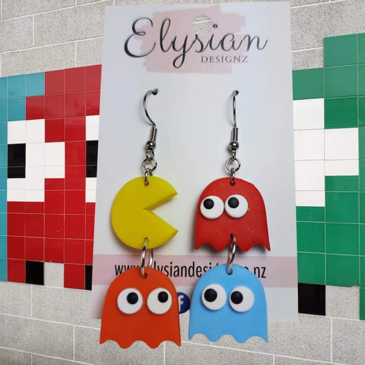 Pacman Earrings – NZ Polymer Clay Earrings