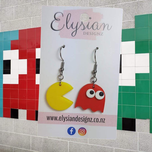 Pacman Earrings – NZ Polymer Clay Earrings