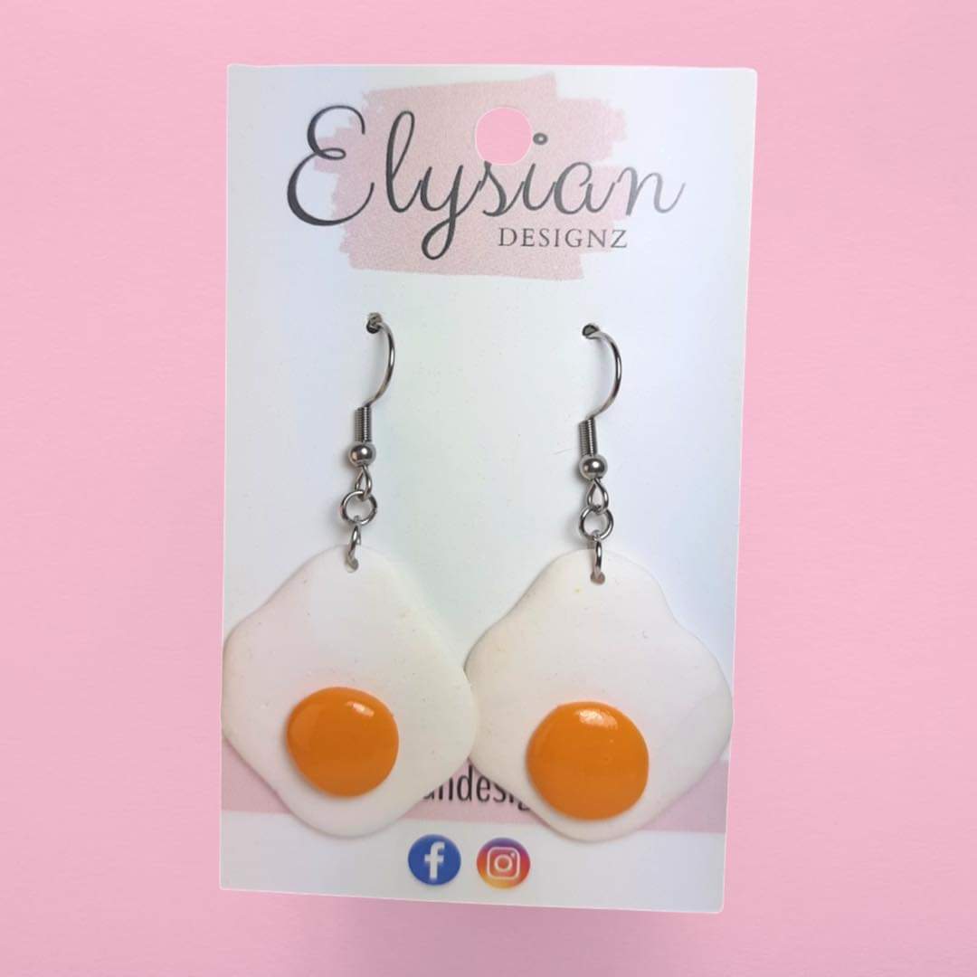 Fried Egg Earrings | Handmade Polymer Clay NZ