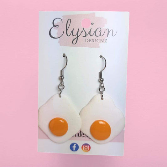 Fried Egg Earrings | Handmade Polymer Clay NZ